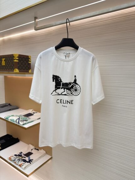 Celine Horse-D carriage print short-sleeve crew-neck T-shirt