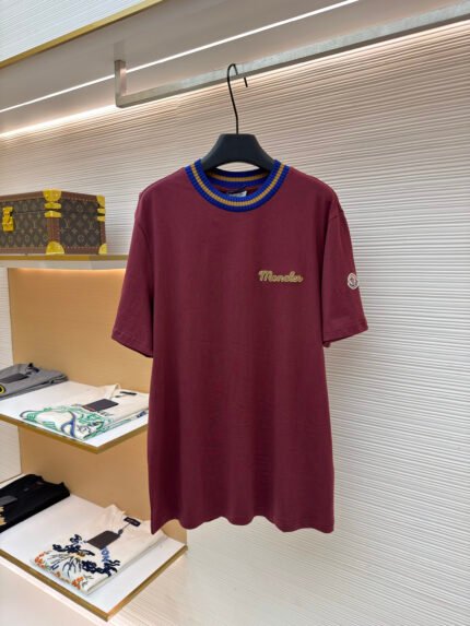 Moncler Short-Sleeve T-Shirt with Logo Collar