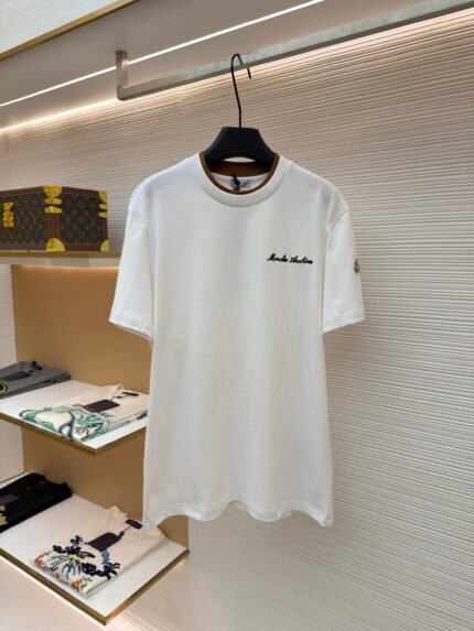 Moncler Embroidered Logo Short-Sleeve T-Shirt (Faux-Layered Style)
