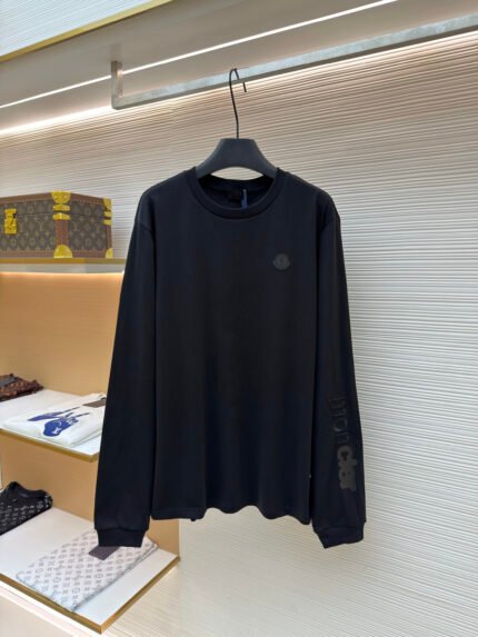 Moncler Embroidered Logo Long-Sleeve Top