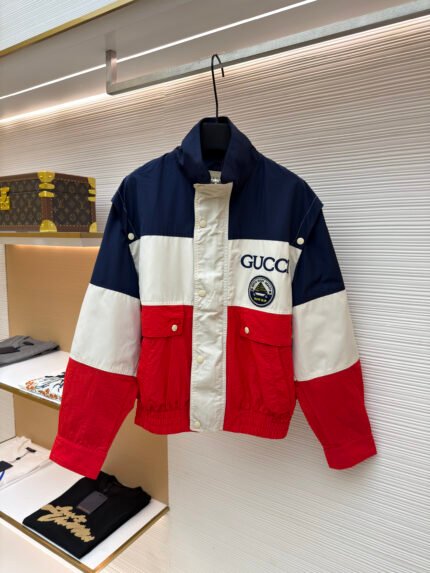 Gucci Color-Block Trench Coat (Faux-Layered Style)