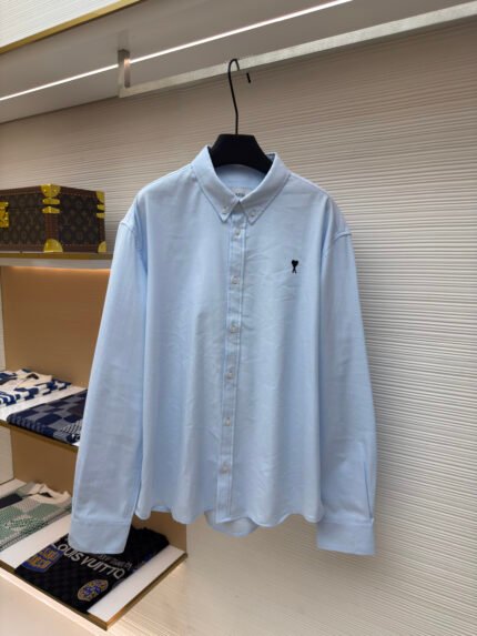 Ami Paris Heart-Embroidered Shirt