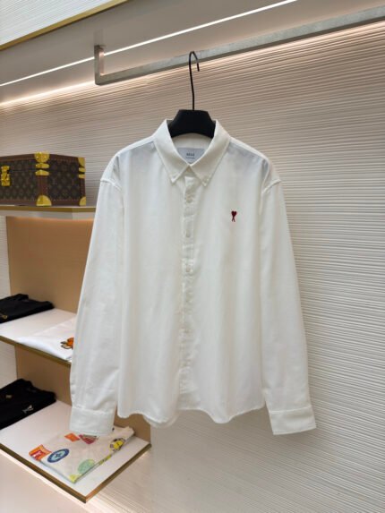 Ami Paris Heart-Embroidered Shirt