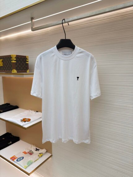 Ami Paris Logo-Embroidered Short-Sleeve Top