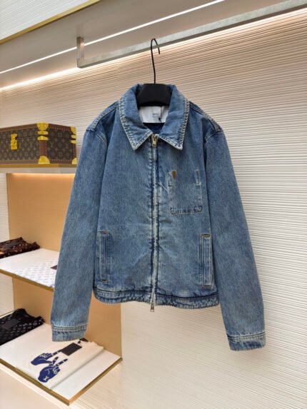 Ami Paris Embroidered Denim Jacket