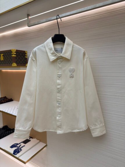 Ami Paris Knitted Heart Denim Jacket