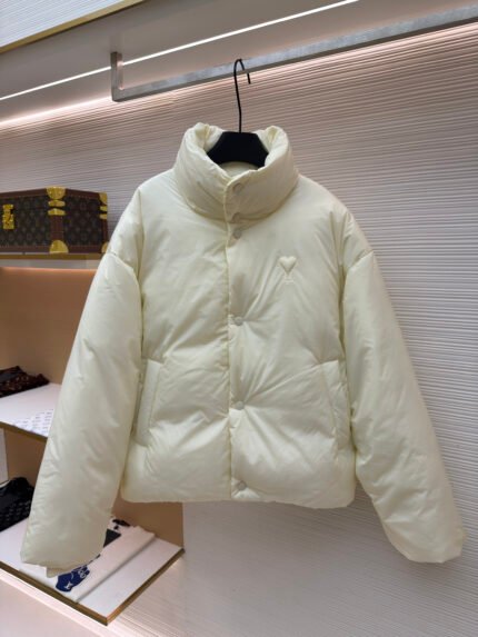 Ami Paris Heart-Embroidered Down Jacket