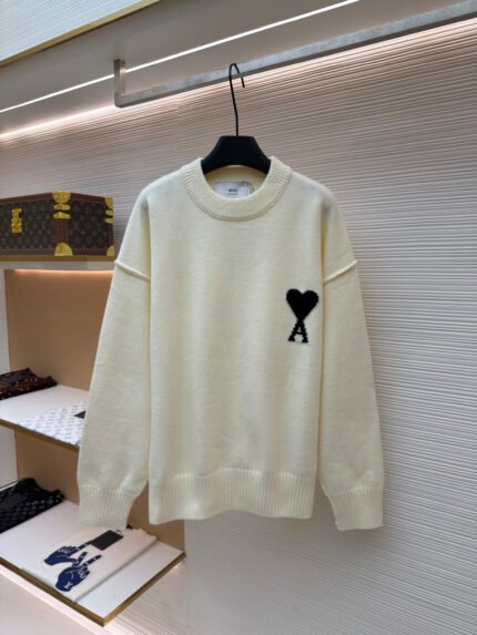 Ami Paris Wool Sweater with Heart Logo