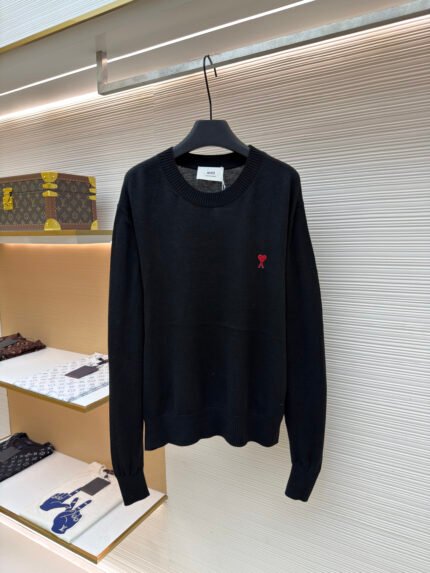 Ami Paris Heart-Embroidered Knitwear