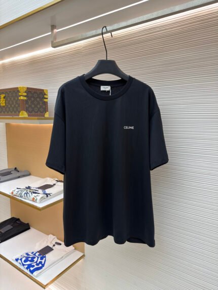 Celine Logo-Print Short-Sleeve Top