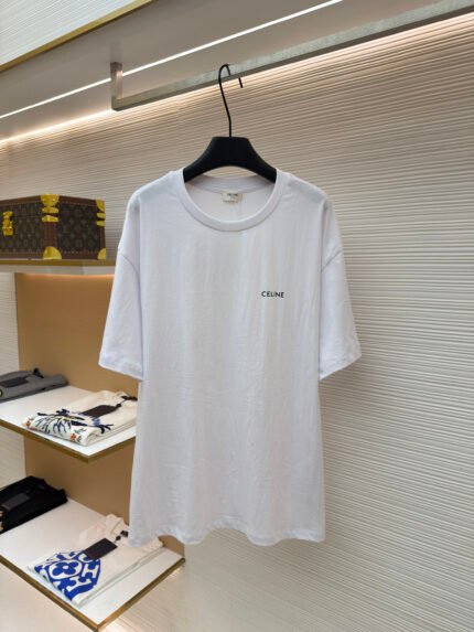 Celine Logo-Print Short-Sleeve Top