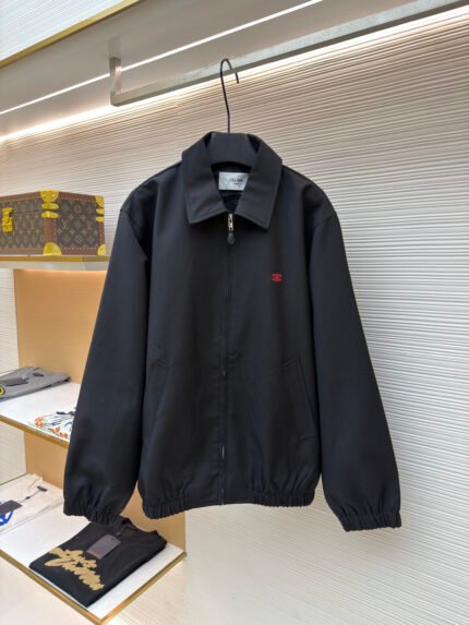 Celine Embroidered Triomphe Zip-Up Jacket