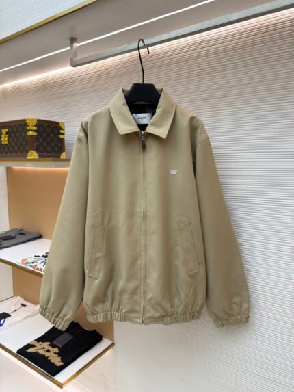 Celine Embroidered Triomphe Zip-Up Jacket