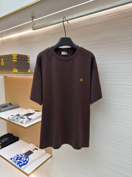 Celine Triomphe Logo Short-Sleeve T-Shirt