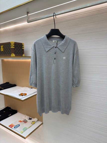 Celine Logo-Embroidered Short-Sleeve Polo Shirt