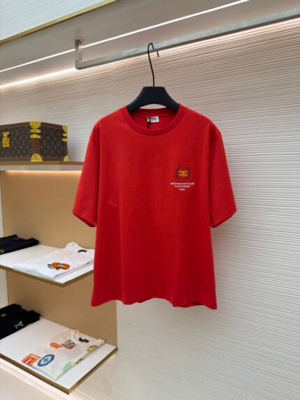 Celine Crew-Neck Short-Sleeve T-Shirt with Wheat Motif