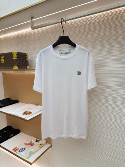 VALENTINO Logo-Embroidered Short-Sleeve Top
