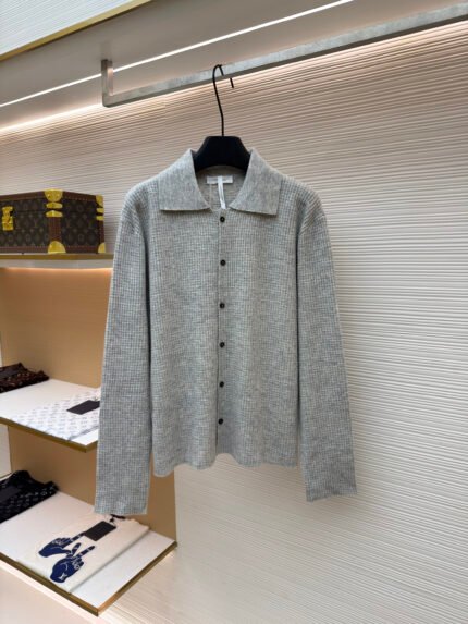 The Row Wool-Blend Waffle-Knit Cardigan