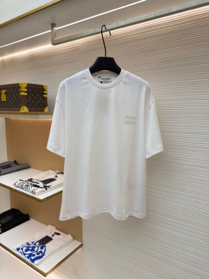 MIU MIU Classic Logo Short-Sleeve Top
