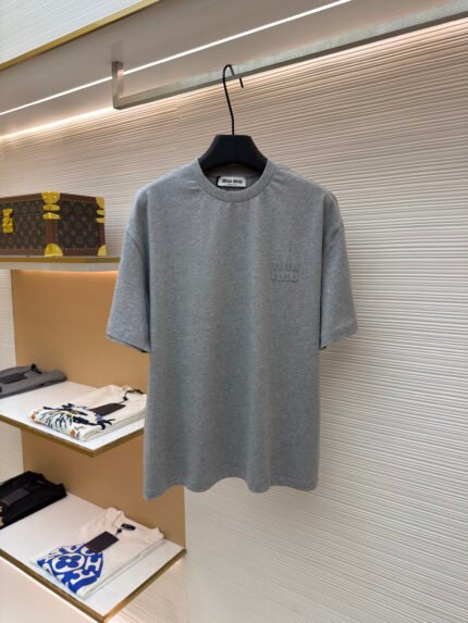 MIU MIU Classic Logo Short-Sleeve Top