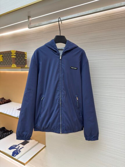 Miu Miu Reversible Jacket with Patch Embroidery
