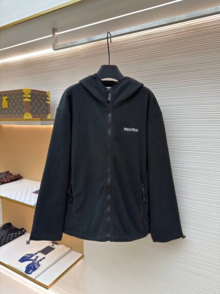 Miu Miu Embroidered Fleece Jacket