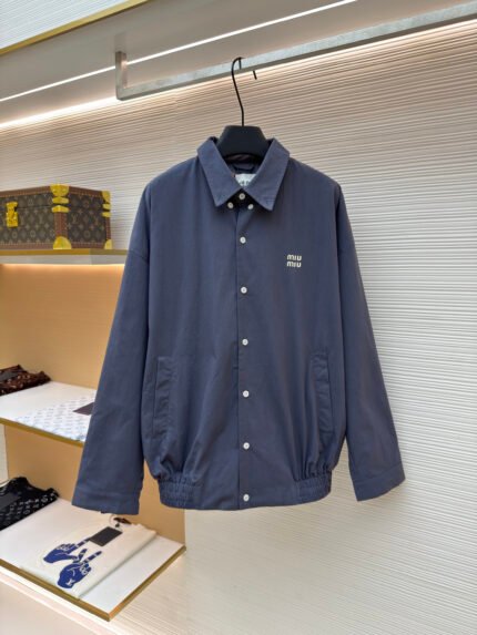 Miu Miu Embroidered Logo Jacket