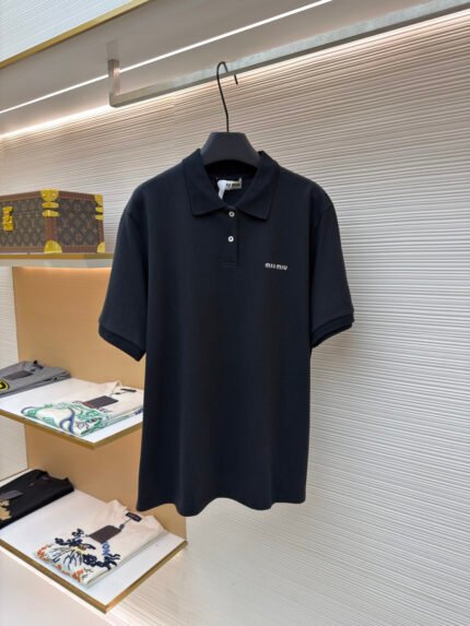 Miu Miu Classic Logo-Embroidered Polo Shirt