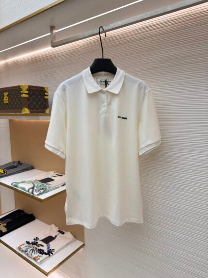 Miu Miu Classic Logo-Embroidered Polo Shirt