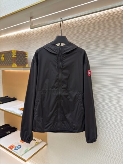 Canada Goose hooded windbreaker with logo patch