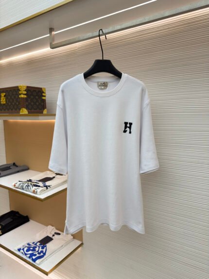 Hermès Paris Leather Short-Sleeved Top with Horse Motif