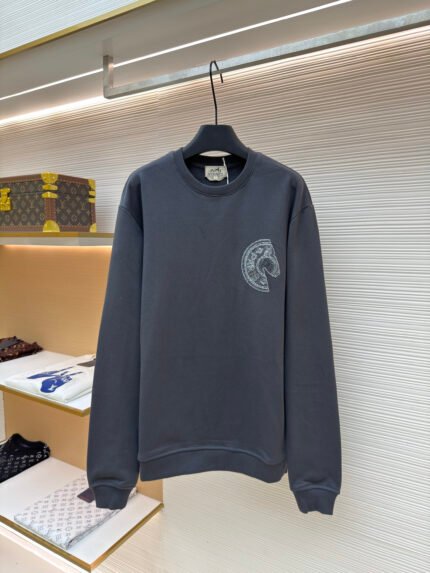 Hermès Paris Sweatshirt with Saddle-Nail Appliqué