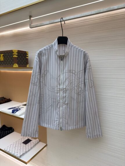 Hermès Paris logo-print striped jacket