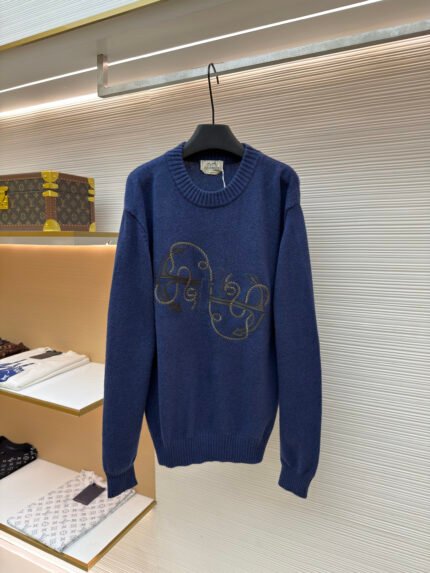Hermès Paris H-logo embroidered sweater