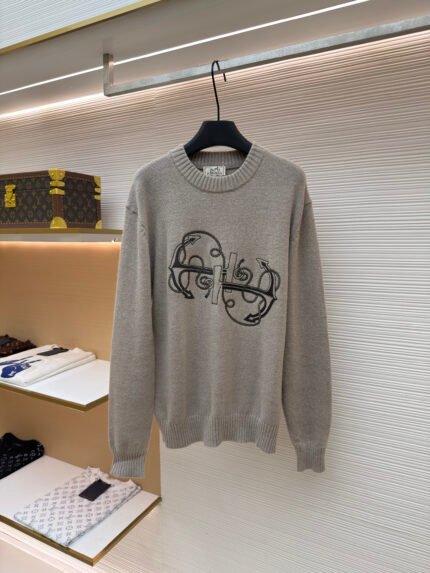 Hermès Paris H-logo embroidered sweater