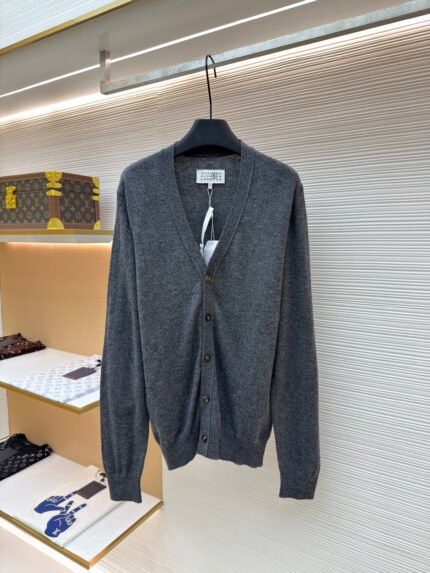 Maison Margiela Wool Cardigan with Contrast Sleeves