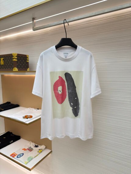 Bottega Veneta Abstract Art Print Short-Sleeve Top