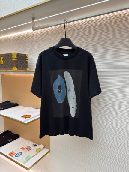 Bottega Veneta Abstract Art Print Short-Sleeve Top
