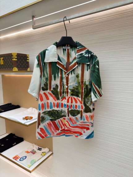 Loro Piana Resort Collection Printed Short-Sleeve Casual Top with Drawstring Waist
