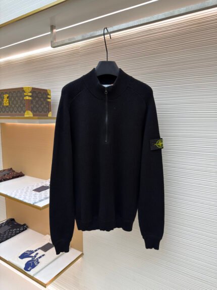 Stone Island Stand-Collar Knit with Badge