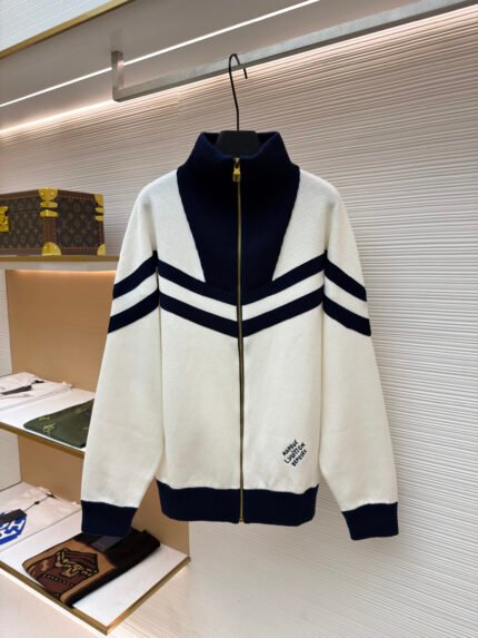 LOUIS VUITTON Striped Embroidered Jacket