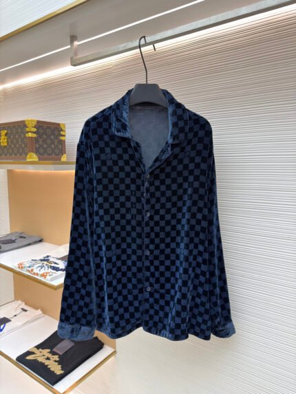 LOUIS VUITTON Velvet Damier-Print Shirt