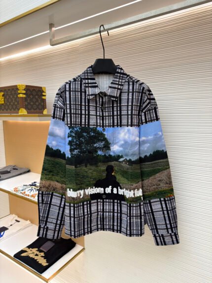 LOUIS VUITTON Plaid Shirt with Film Still Print