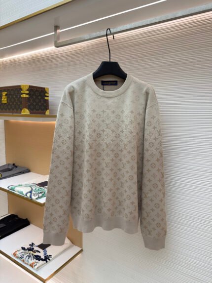 LOUIS VUITTON Gradient Monogram Jacquard Knit Sweater