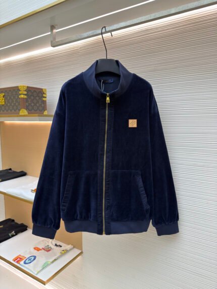LOUIS VUITTON Ribbed Sweatshirt with Velvet Zip Pocket