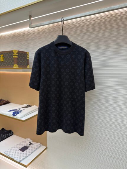 LOUIS VUITTON Jacquard Monogram Crew-Neck Short-Sleeve T-Shirt