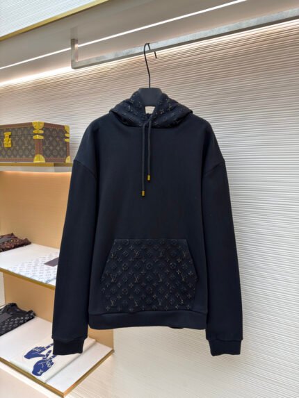 LOUIS VUITTON Ink-Print Hooded Sweatshirt