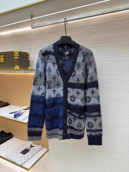 LOUIS VUITTON Monogram Jacquard Mohair Cardigan