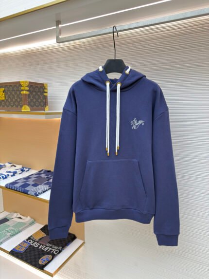LOUIS VUITTON Sweatshirt with Contrast Drawstrings and Cord Embroidery