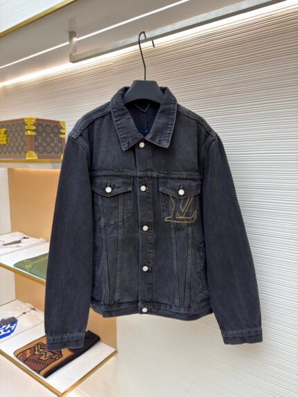 Louis Vuitton Washed-Effect Embroidered Denim Jacket